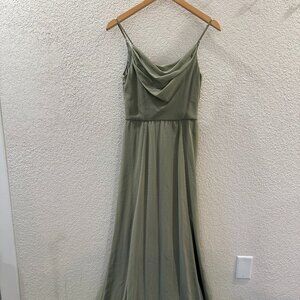 Sage green chiffon bridesmaid dress